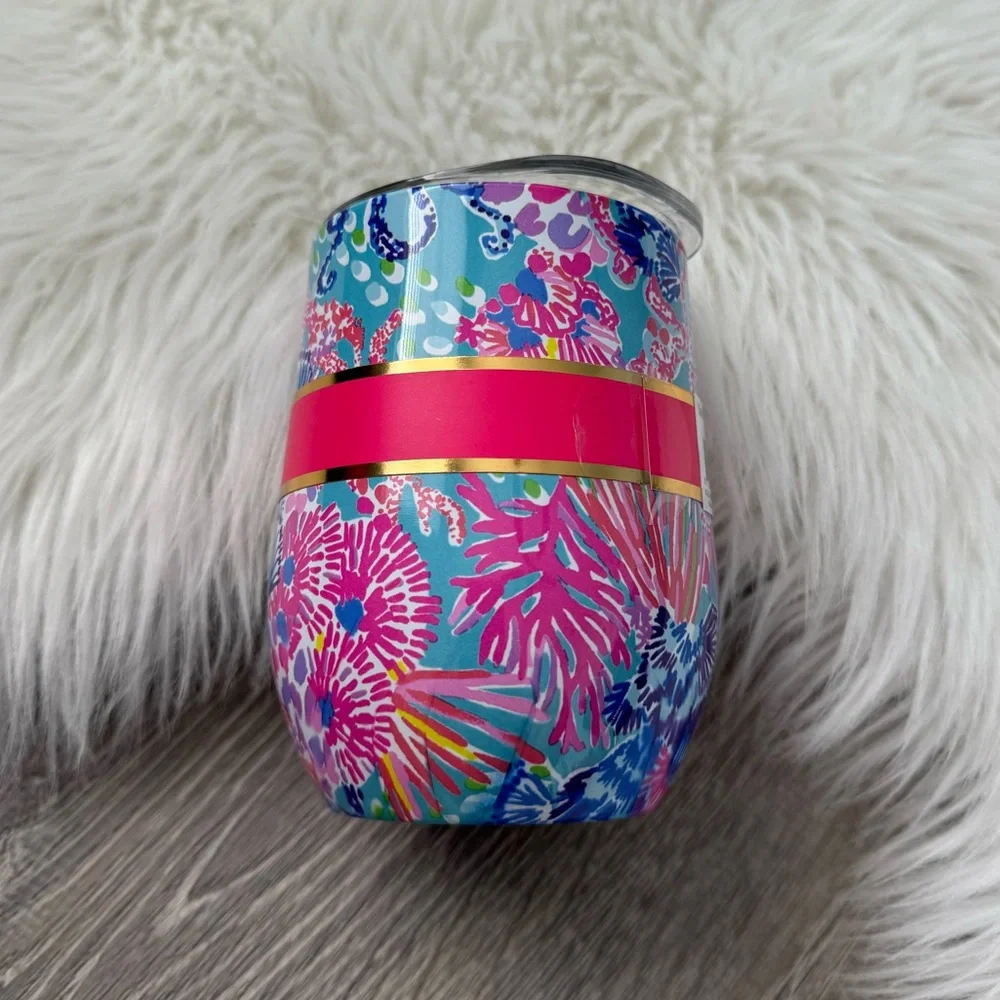 🌸 LILLY PULITZER  Insulated Stemless Tumbler “Splendor In The Sand”
